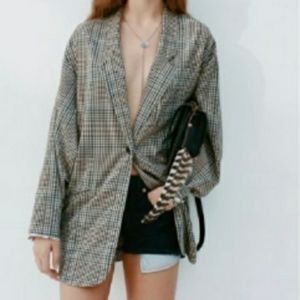 Urban outfitters oversized plaid blazer jacket